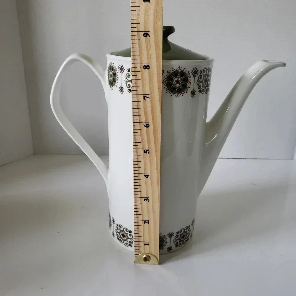 Vintage 1960s Johnston Brothers Large Green/White Coffee/Tea Pot. - Picture 12 of 12